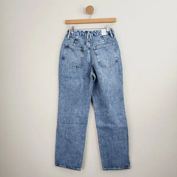 NEW Good American 90's Duster Straight Leg High Waisted Jeans